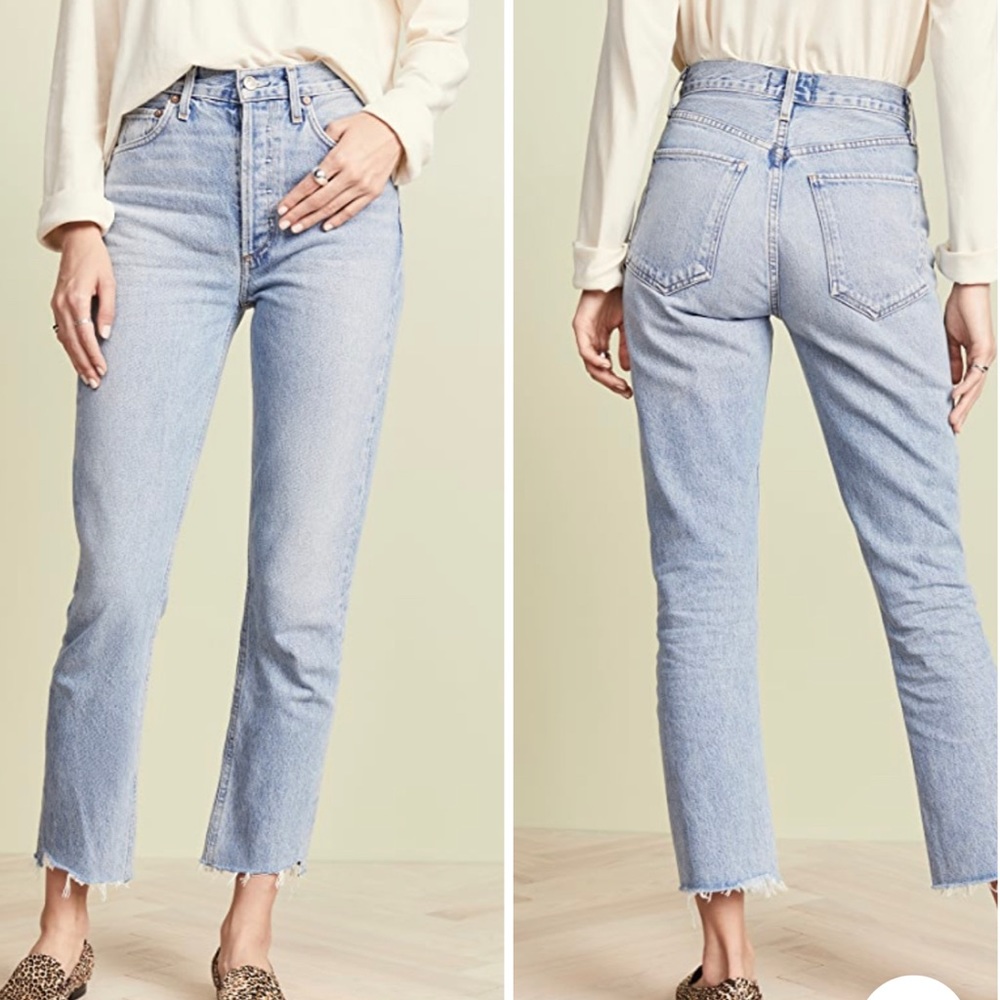 Riley High Rise Straight Crop in Zephyr